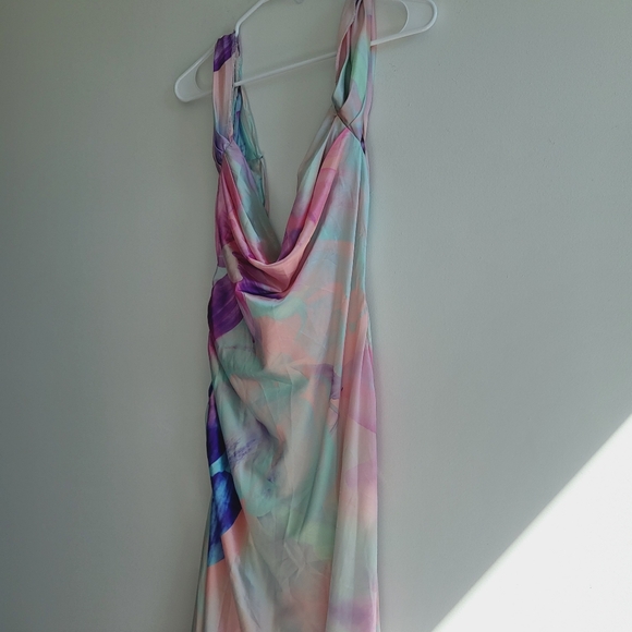 Hello Molly Pastal Rainbow Floral Soft Maxi Sandcastle Dress Ladies Large - Picture 4 of 15